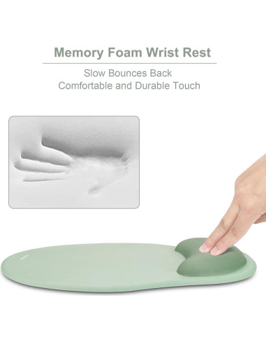 Almohadilla Ergonómica para Mouse MOSISO Verde Antiguo 24.5x22cm