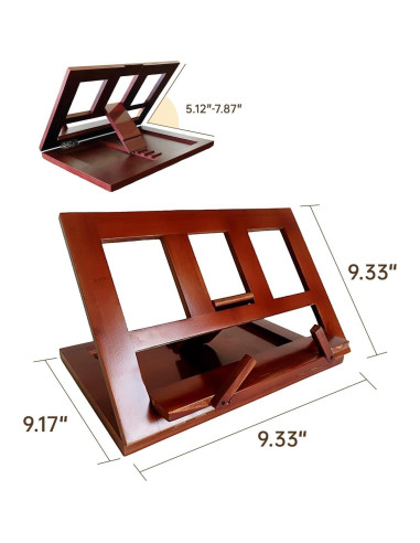 Soporte de Libro de Bambú Ajustable Muracktange 23x33 cm