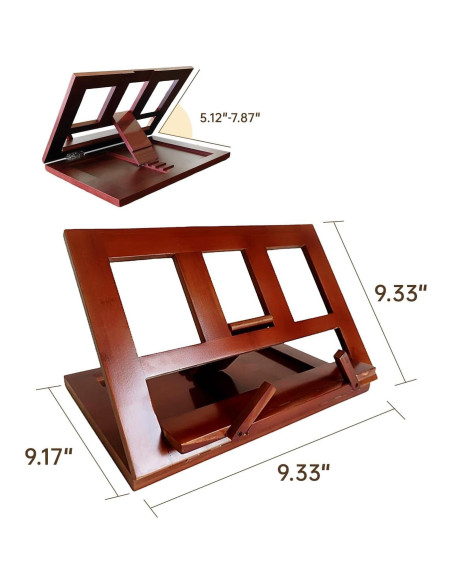 Soporte de Libro de Bambú Ajustable Muracktange 23x33 cm