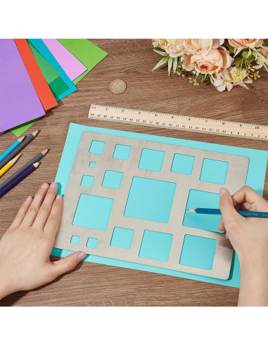 Plantilla Cuadrada PH PandaHall Acero Inoxidable 190x250 mm