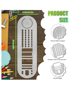 Marcador de Plantilla de Acero Inoxidable Skyygemm 20x6 cm 2