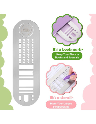 Marcador de Plantilla de Acero Inoxidable Skyygemm 20x6 cm