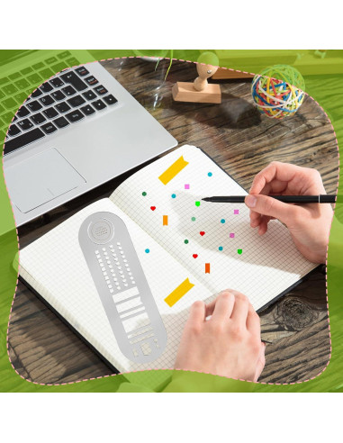 Marcador de Plantilla de Acero Inoxidable Skyygemm 20x6 cm