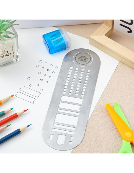 Marcador de Plantilla de Acero Inoxidable Skyygemm 20x6 cm