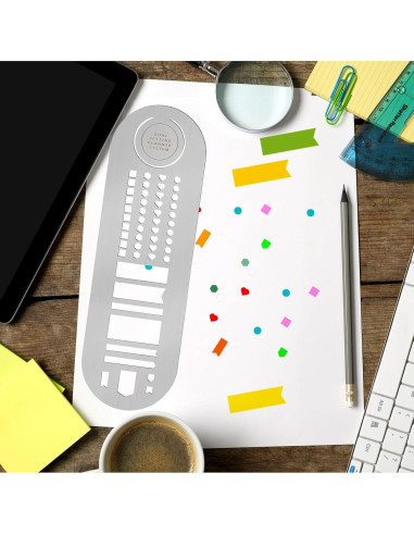 Marcador de Plantilla de Acero Inoxidable Skyygemm 20x6 cm