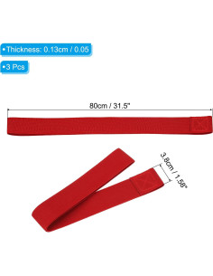 Bandas para Toallas PATIKIL - 3 Clips Estirables 80x3.8cm Rojo 2