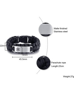 Pulsera de Alerta Médica LiFashion LF de Acero Inoxidable 23cm 2