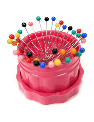 Taza Magnética para Alfileres Gypsy Quilter Fucsia 100 Alfileres