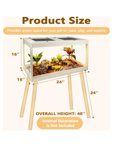 Tanque Reptil Prolee 24 Galones Roble 61x41x102 cm