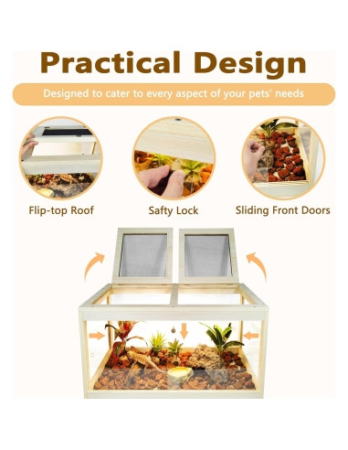 Tanque Reptil Prolee 24 Galones Roble 61x41x102 cm