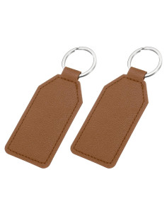 Llave de Cuero PU uxcell 2 Piezas 4.6x9cm Marrón Oscuro