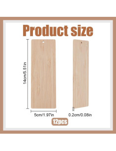 12 Marcadores en Blanco de Bambú WEBEEDY 5x14 cm para DIY 2