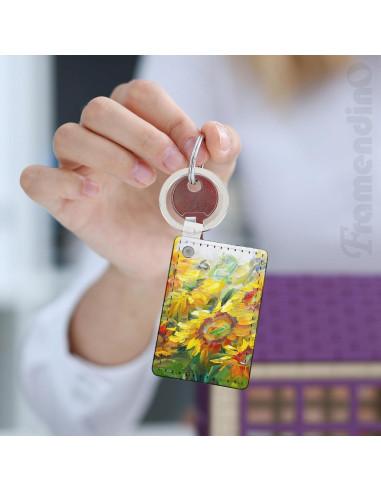 16 Llaveros de PU para Sublimación Framendino 6x4 cm Blanco