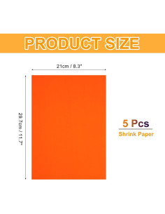 Hojas de Plástico Retráctil MECCANIXITY 5 Pcs 21x29.7 cm Naranja 2