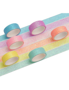 Conjunto de Cinta Washi Brillante YUBX 6 Rollos 15mm x 2m 2