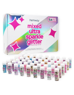 Set de Purpurina Mixta Ultra Brillante Hemway 54 Frascos 6g