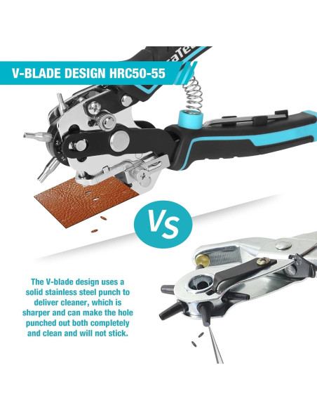 Perforadora de Cuero Duratech con 6 Tamaños de Agujeros