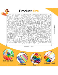 Póster Gigante para Colorear AllReal 120x80 cm Regreso a Clases 2