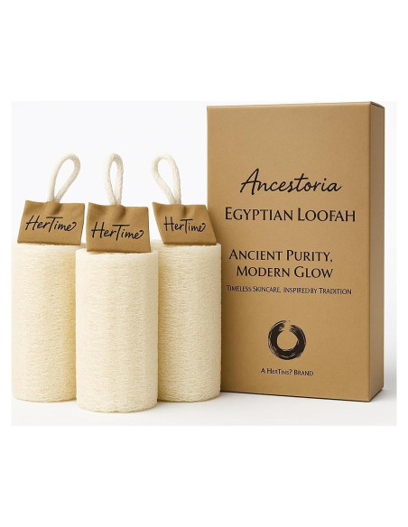 Esponja Exfoliante Corporal Natural Loofah Ancestoria - Paquete de 3