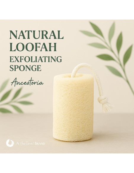 Esponja Exfoliante Corporal Natural Loofah Ancestoria - Paquete de 3