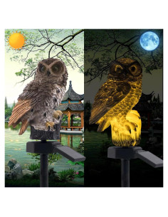 Luz de Búho Solar LED YZYOE 45x15cm Decorativa Jardín