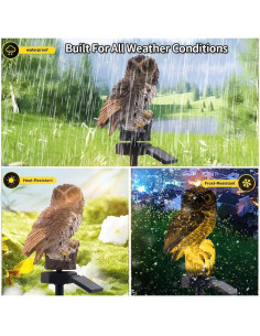 Luz de Búho Solar LED YZYOE 45x15cm Decorativa Jardín 2