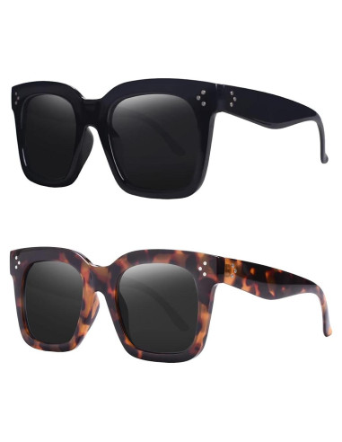 Gafas de sol cuadradas retro UV400 para mujeres - 2 colores