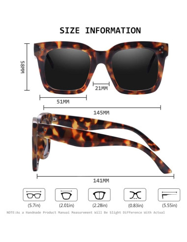 Gafas de sol cuadradas retro UV400 para mujeres - 2 colores