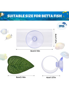 Túnel Acrílico para Peces Betta Lusofie 2Pcs con Ventosa 2