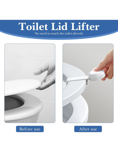 Elevador de Tapa de Inodoro Linkidea 3 Pcs Silicona Blanco