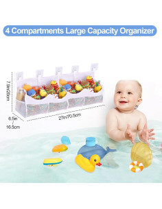 Bolsa de Almacenamiento de Juguetes de Baño Maahongh 2 Pcs 4 Compartimentos 2