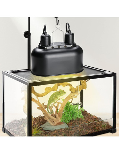 Lámpara de Reptil Doble Simple Deluxe 100W Negro