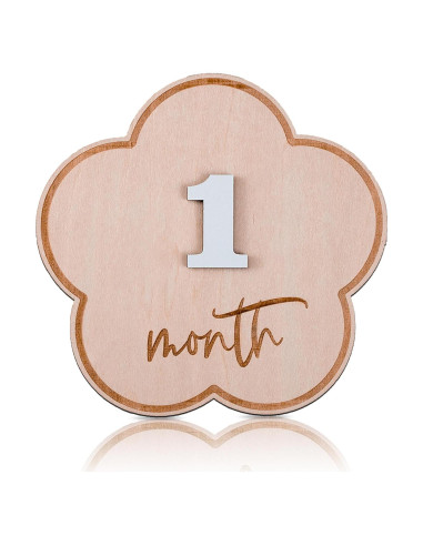 Plato de Hitos Mensuales de Madera OENIZI - 12 Tarjetas Intercambiables