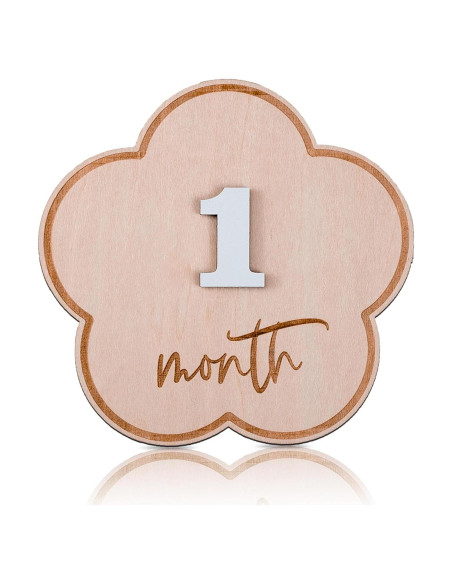 Plato de Hitos Mensuales de Madera OENIZI - 12 Tarjetas Intercambiables