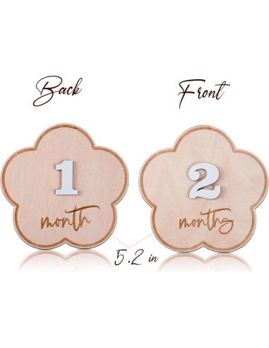 Plato de Hitos Mensuales de Madera OENIZI - 12 Tarjetas Intercambiables