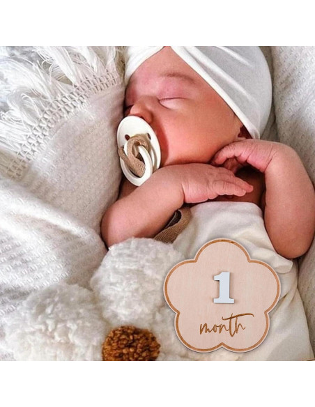 Plato de Hitos Mensuales de Madera OENIZI - 12 Tarjetas Intercambiables