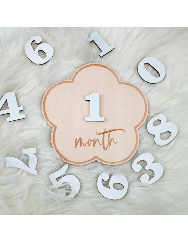 Plato de Hitos Mensuales de Madera OENIZI - 12 Tarjetas Intercambiables