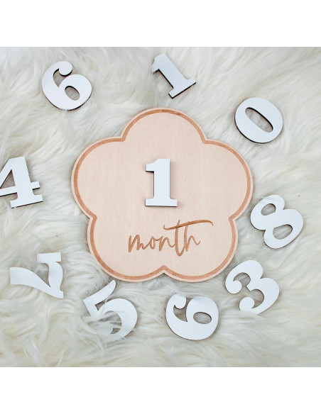 Plato de Hitos Mensuales de Madera OENIZI - 12 Tarjetas Intercambiables