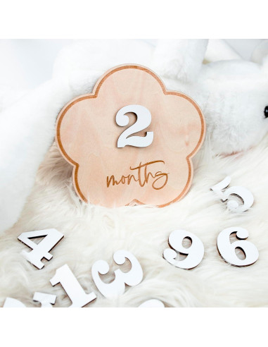 Plato de Hitos Mensuales de Madera OENIZI - 12 Tarjetas Intercambiables