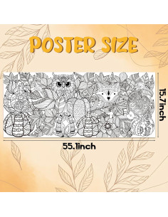 Póster para Colorear Mandala Jumbo BZaber 139.7x39.9cm Arte DIY 2