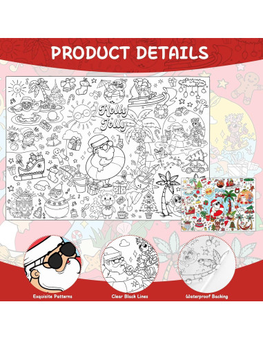 Póster para Colorear PHOGARY Navidad de Verano 110x80cm