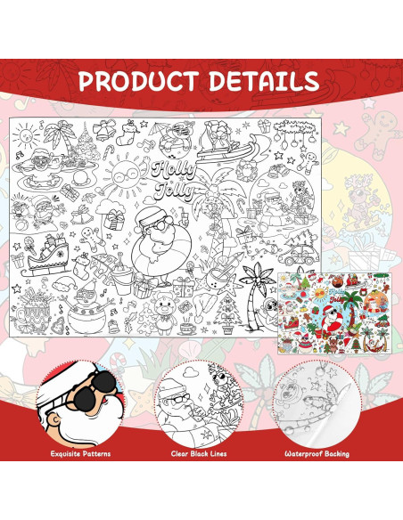 Póster para Colorear PHOGARY Navidad de Verano 110x80cm