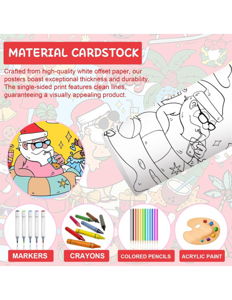 Póster para Colorear PHOGARY Navidad de Verano 110x80cm