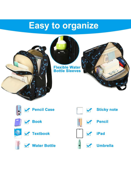 Mochila Escolar LEDAOU para Niños con Caja de Almuerzo 39.62 cm Mochila Escolar LEDAOU para Niños con Caja de Almuerzo 39.62 cm