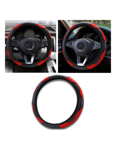 Funda de Volante Piburth 37-38cm Cuero Sintético Rojo