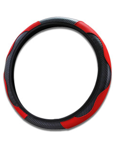 Funda de Volante Piburth 37-38cm Cuero Sintético Rojo 2