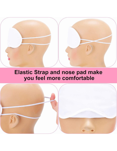 20 Máscaras de Ojos Blancas Syhood + 8 Marcadores Tela DIY