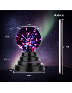 Lámpara de Plasma Mágica Gresus 3" Interactiva Táctil USB/Batería 2