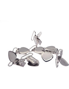 Clips de Suspensión de Corazón Plateados 20pcs - Metal y Plástico 2
