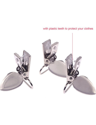 Clips de Suspensión de Corazón Plateados 20pcs - Metal y Plástico